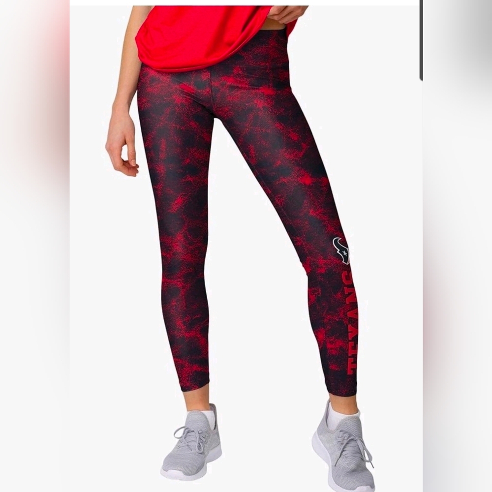 NWT Houston Texans FOCO Women's NFL Ladies Team Color Cloud Leggings. Sz Large